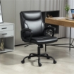 SEDIA DA UFFICIO RECLINABILE AD ALTEZZA REGOLABILE IN FINTA PELLE E ACCIAIO 60X68X95.5-105 CM NERO