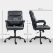 SEDIA DA UFFICIO RECLINABILE AD ALTEZZA REGOLABILE IN FINTA PELLE E ACCIAIO 60X68X95.5-105 CM NERO