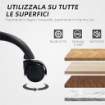 SEDIA DA UFFICIO RECLINABILE AD ALTEZZA REGOLABILE IN FINTA PELLE E ACCIAIO 60X68X95.5-105 CM NERO