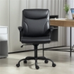 SEDIA DA UFFICIO RECLINABILE AD ALTEZZA REGOLABILE IN FINTA PELLE E ACCIAIO 60X68X95.5-105 CM NERO