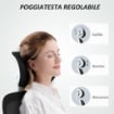 SEDIA DA UFFICIO GIREVOLE CON POGGIATESTA E ALTEZZA REGOLABILI BRACCIOLI RIBALTABILI E INCLINAZIONE NERO