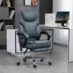 SEDIA DA UFFICIO MASSAGGIANTE E RISCALDANTE CON POGGIAPIEDI IN PELLE PU E ACCIAIO 67X67X113-121 CM GRIGIO