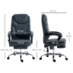 SEDIA DA UFFICIO MASSAGGIANTE E RISCALDANTE CON POGGIAPIEDI IN PELLE PU E ACCIAIO 67X67X113-121 CM GRIGIO