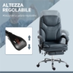 SEDIA DA UFFICIO MASSAGGIANTE E RISCALDANTE CON POGGIAPIEDI IN PELLE PU E ACCIAIO 67X67X113-121 CM GRIGIO