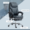 SEDIA DA UFFICIO MASSAGGIANTE E RISCALDANTE CON POGGIAPIEDI IN PELLE PU E ACCIAIO 67X67X113-121 CM GRIGIO
