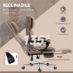 SEDIA DA UFFICIO MASSAGGIANTE CON POGGIAPIEDI E TELECOMANDO IN TESSUTO EFFETTO LINO 65X61X105-113 CM MARRONE