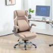SEDIA DA UFFICIO RECLINABILE CON ALTEZZA REGOLABILE IN TESSUTO 68X76X109-117 CM MARRONE CHIARO