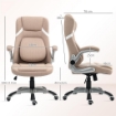 SEDIA DA UFFICIO RECLINABILE CON ALTEZZA REGOLABILE IN TESSUTO 68X76X109-117 CM MARRONE CHIARO