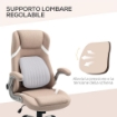 SEDIA DA UFFICIO RECLINABILE CON ALTEZZA REGOLABILE IN TESSUTO 68X76X109-117 CM MARRONE CHIARO