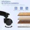 SEDIA DA UFFICIO RINFORZATA CAPACITÀ 200KG GIREVOLE E INCLINABILE IN TESSUTO VELLUTATO GRIGIO