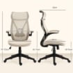 SEDIA DA UFFICIO CON BRACCIOLI RIBALTABILI ALTEZZA REGOLABILE E SCHIENALE INCLINABILE BEIGE