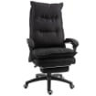 SEDIA DA UFFICIO AD ALTEZZA REGOLABILE CON 6 PUNTI MASSAGGIANTI IN TESSUTO EFFETTO LINO 70X62X120-130 CM NERO