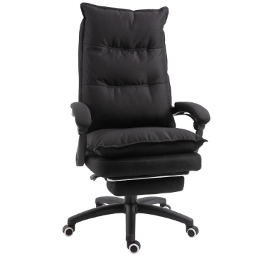 SEDIA DA UFFICIO AD ALTEZZA REGOLABILE CON 6 PUNTI MASSAGGIANTI IN TESSUTO EFFETTO LINO 70X62X120-130 CM NERO