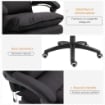 SEDIA DA UFFICIO AD ALTEZZA REGOLABILE CON 6 PUNTI MASSAGGIANTI IN TESSUTO EFFETTO LINO 70X62X120-130 CM NERO