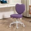 SEDIA PER SCRIVANIA A CUORE CON 5 ROTELLE E ALTEZZA REGOLABILE IN TESSUTO 40X50X79-89 CM VIOLA