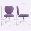 SEDIA PER SCRIVANIA A CUORE CON 5 ROTELLE E ALTEZZA REGOLABILE IN TESSUTO 40X50X79-89 CM VIOLA