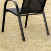 SEDIE DA GIARDINO SET 4 PEZZI CON BRACCIOLI IN METALLO E TESSUTO TRASPIRANTE 70X54X90 CM NERO