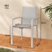SET 2 SEDIE DA GIARDINO IMPILABILI CON SEDUTA TRASPIRANTE IN ACCIAIO E TEXTILENE 56X58X89 CM GRIGIO CHIARO