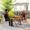 SET 2 SEDIE DA GIARDINO IMPILABILI CON SEDUTA TRASPIRANTE IN ACCIAIO E TEXTILENE 56X58X89 CM GRIGIO CHIARO