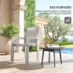 SET 2 SEDIE DA GIARDINO IMPILABILI CON SEDUTA TRASPIRANTE IN ACCIAIO E TEXTILENE 56X58X89 CM GRIGIO CHIARO
