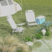 SET 2 SEDIE DA CAMPEGGIO PIEGHEVOLI E RECLINABILI SU 6 LIVELLI IN ALLUMINIO E SCHIUMA 62X65X80 CM GRIGIO CHIARO
