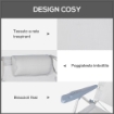 SET 2 SEDIE DA CAMPEGGIO PIEGHEVOLI E RECLINABILI SU 6 LIVELLI IN ALLUMINIO E SCHIUMA 62X65X80 CM GRIGIO CHIARO
