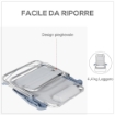 SET 2 SEDIE DA CAMPEGGIO PIEGHEVOLI E RECLINABILI SU 6 LIVELLI IN ALLUMINIO E SCHIUMA 62X65X80 CM GRIGIO CHIARO