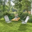 SET 2 SEDIE DA CAMPEGGIO PIEGHEVOLI E RECLINABILI SU 6 LIVELLI IN ALLUMINIO E SCHIUMA 62X65X80 CM GRIGIO CHIARO
