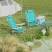 SET 2 SEDIE DA CAMPEGGIO PIEGHEVOLI E RECLINABILI SU 6 LIVELLI IN ALLUMINIO E SCHIUMA 62X65X80 CM GRIGIO A AZZURRO
