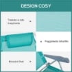 SET 2 SEDIE DA CAMPEGGIO PIEGHEVOLI E RECLINABILI SU 6 LIVELLI IN ALLUMINIO E SCHIUMA 62X65X80 CM GRIGIO A AZZURRO