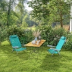 SET 2 SEDIE DA CAMPEGGIO PIEGHEVOLI E RECLINABILI SU 6 LIVELLI IN ALLUMINIO E SCHIUMA 62X65X80 CM GRIGIO A AZZURRO