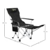 SET 2 SEDIE DA CAMPEGGIO PIEGHEVOLI CON POGGIAPIEDI STACCABILE E PORTABICCHIERI 82X50/100X88 CM NERO