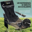 SET 2 SEDIE DA CAMPEGGIO PIEGHEVOLI CON POGGIAPIEDI STACCABILE E PORTABICCHIERI 82X50/100X88 CM NERO