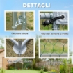 RECINTO PER GALLINE DA 10.2M PER 10-15 GALLINE CON TETTO IMPERMEABILE IN ACCIAIO E TESSUTO 3X3.4X1.9 M ARGENTO