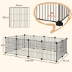 RECINTO PER ANIMALI MODULABILE CON 12 PANNELLI 35X35 CM E BORDI ARROTONDATI IN METALLO E ABS 140X70X35 CM NERO