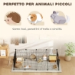 RECINTO PER ANIMALI MODULABILE CON 12 PANNELLI 35X35 CM E BORDI ARROTONDATI IN METALLO E ABS 140X70X35 CM NERO