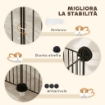 RECINTO PER ANIMALI MODULABILE CON 12 PANNELLI 35X35 CM E BORDI ARROTONDATI IN METALLO E ABS 140X70X35 CM NERO