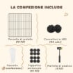 RECINTO PER ANIMALI MODULABILE CON 12 PANNELLI 35X35 CM E BORDI ARROTONDATI IN METALLO E ABS 140X70X35 CM NERO