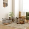 RECINTO PER ANIMALI MODULABILE CON 12 PANNELLI 35X35 CM E BORDI ARROTONDATI IN METALLO E ABS 140X70X35 CM NERO