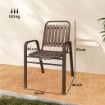 SET 4 SEDIE PER ESTERNO IMPILABILI CON SCHIENALE ALTO E BRACCIOLI IN ACCIAIO E PP 56X66X91 CM MARRONE SCURO