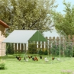 RECINTO PER GALLINE DA 12M PER 12-18 ANIMALI CON TETTO IMPERMEABILE MANGIATOIA E POSATOIO 3X4X1.9M ARGENTO