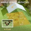 RECINTO PER GALLINE DA 12M PER 12-18 ANIMALI CON TETTO IMPERMEABILE MANGIATOIA E POSATOIO 3X4X1.9M ARGENTO