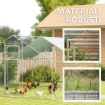 RECINTO PER GALLINE DA 12M PER 12-18 ANIMALI CON TETTO IMPERMEABILE MANGIATOIA E POSATOIO 3X4X1.9M ARGENTO