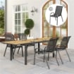 SET 4 SEDIE DA GIARDINO IMPILABILI IN ACCIAIO E TESSUTO A RETE TRASPIRANTE 54X71X93 CM NERO