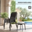 SET 4 SEDIE DA GIARDINO IMPILABILI IN ACCIAIO E TESSUTO A RETE TRASPIRANTE 54X71X93 CM NERO