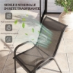 SET 4 SEDIE DA GIARDINO IMPILABILI IN ACCIAIO E TESSUTO A RETE TRASPIRANTE 54X71X93 CM NERO