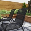 SET 4 SEDIE DA GIARDINO IMPILABILI IN ACCIAIO E TESSUTO A RETE TRASPIRANTE 54X71X93 CM NERO