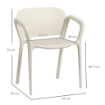 SET 4 SEDIE DA GIARDINO IMPILABILI IN PP DAL DESIGN MODERNO CON BRACCIOLI 60X56X75 CM BIANCO