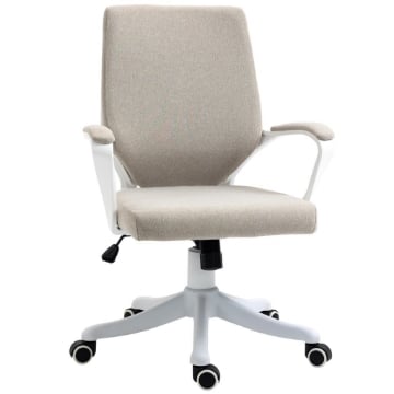 SEDIA DA UFFICIO ERGONOMICA CON ALTEZZA REGOLABILE E FUNZIONE DONDOLO 62X69X92-100 CM BEIGE