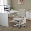 SEDIA DA UFFICIO ERGONOMICA CON ALTEZZA REGOLABILE E FUNZIONE DONDOLO 62X69X92-100 CM BEIGE